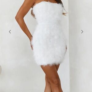 White Strapless Bodycon Cocktail Dress